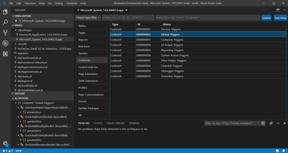 AZ AL Dev Tools/AL Code Outline Visual Studio Code extension