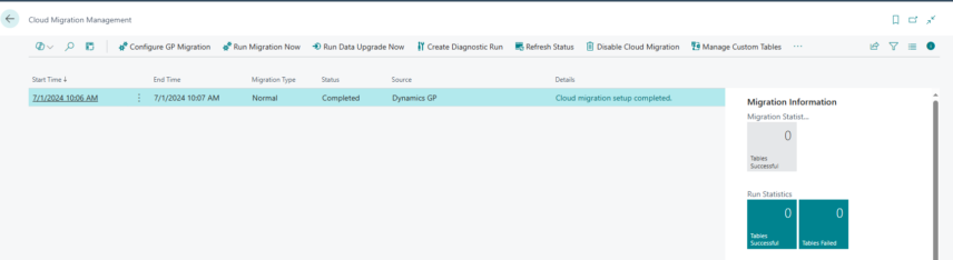 Dynamics GP to Dynamics Business Central Cloud Migration