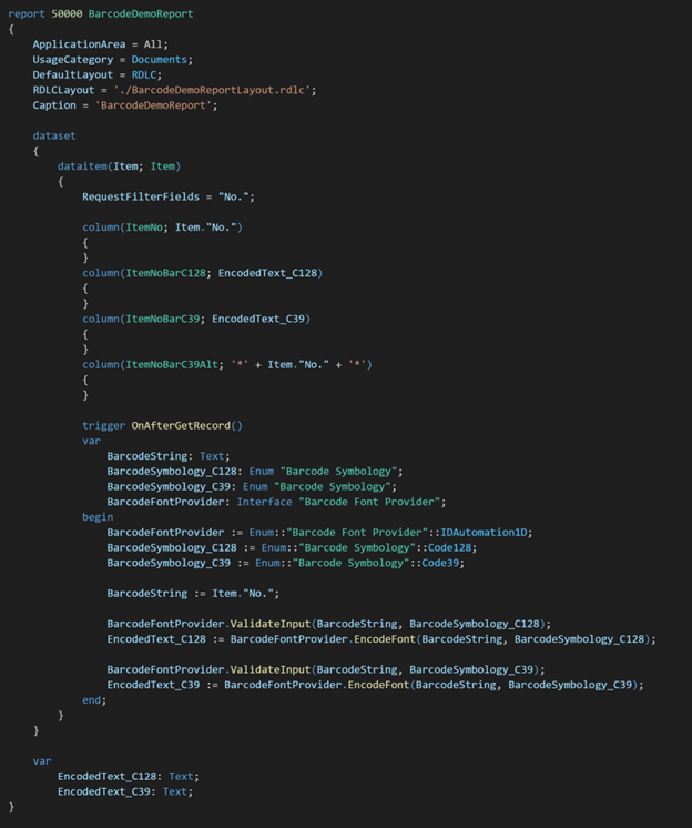 Barcodes in Business Central