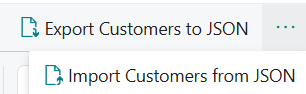 Import and Export buttons in Business Central