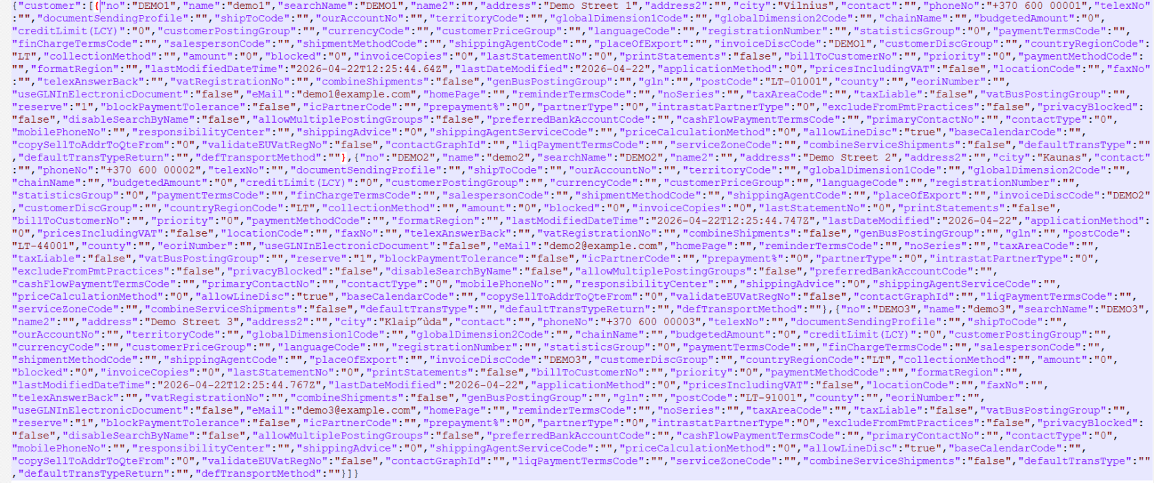 JSON in Business Central