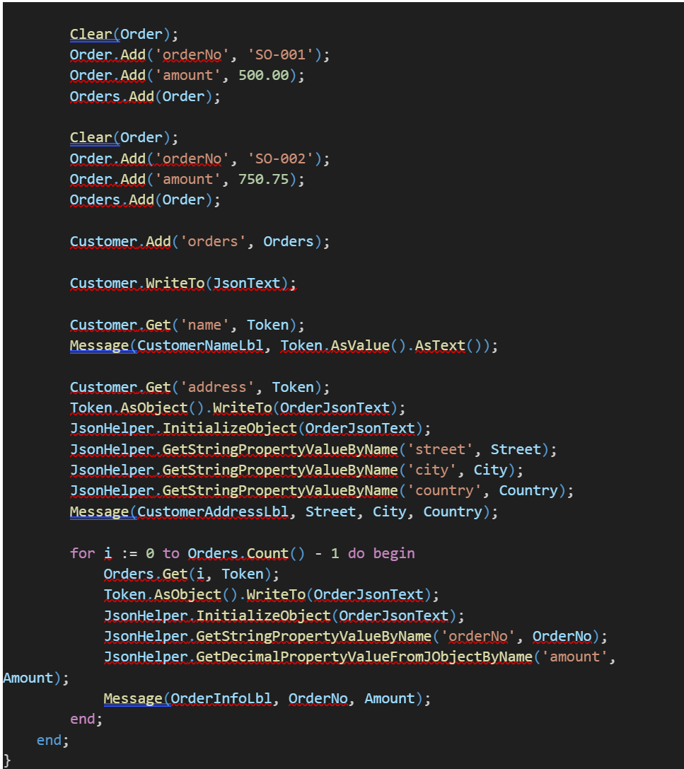 JSON Data in Business Central